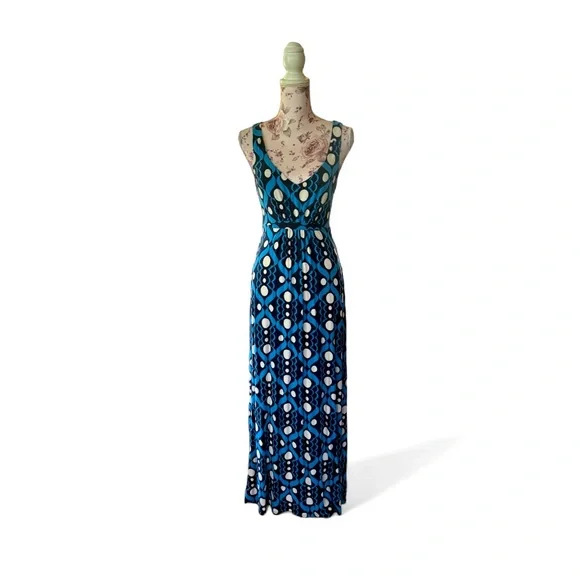 chinese dress ladies Elodie Jersey Maxi Dress-Green, Ornamental Floweret